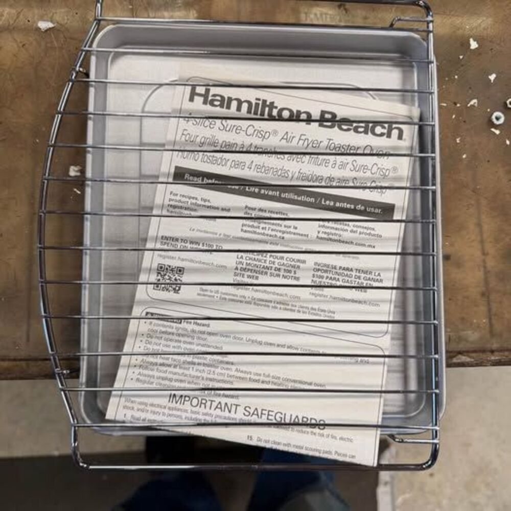 Hamilton beach 4 Alice sure crisp toaster oven tray and shelf